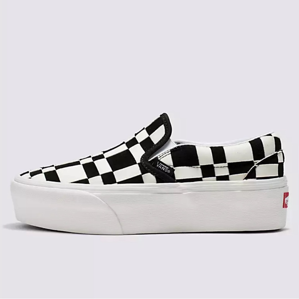 RARE Classic Slip-On Stackform Woven Check Shoe size 9